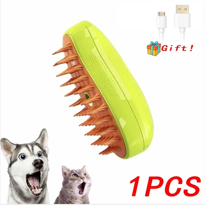 Cat Dog Massager Electric Cleaning Comb 3 in 1 Pet Cat Dog Steam Brush Electric Spray Brushes Pet Grooming Hair Removal Combs