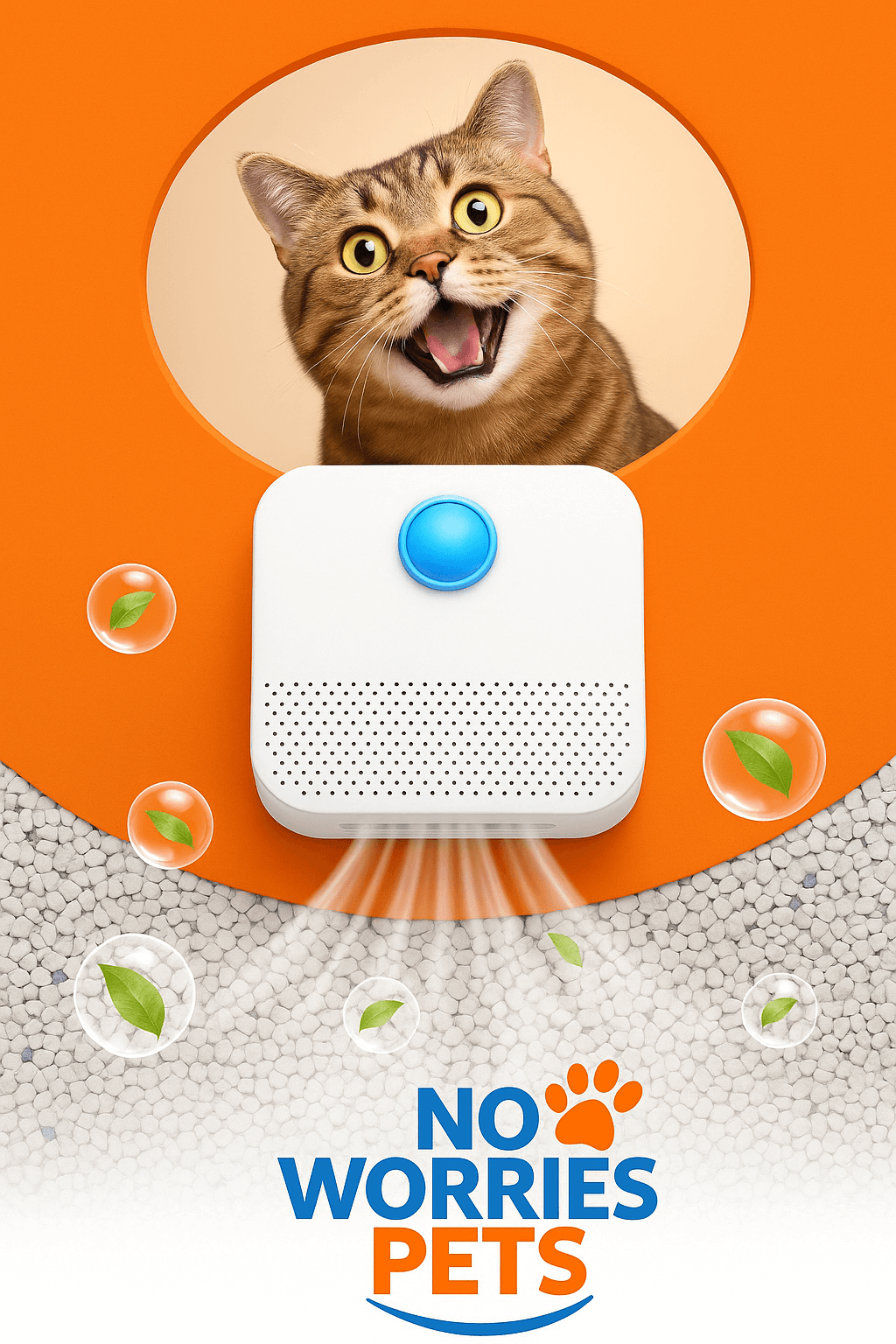 DownyPaws Smart Odor Purifier –Litter Box Deodorizer for Cats & All Pets