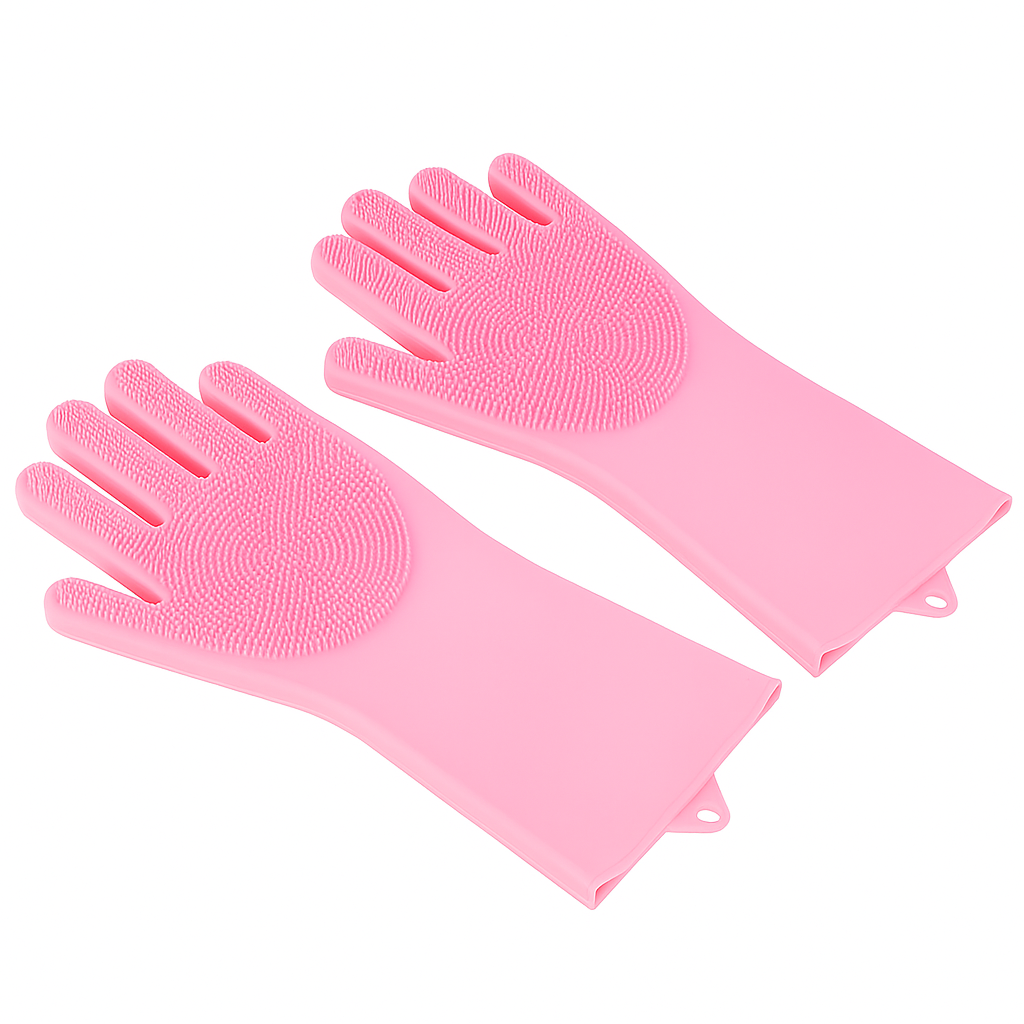 Pet Bath Brush Gloves – Soft Rubber Massage Comb
