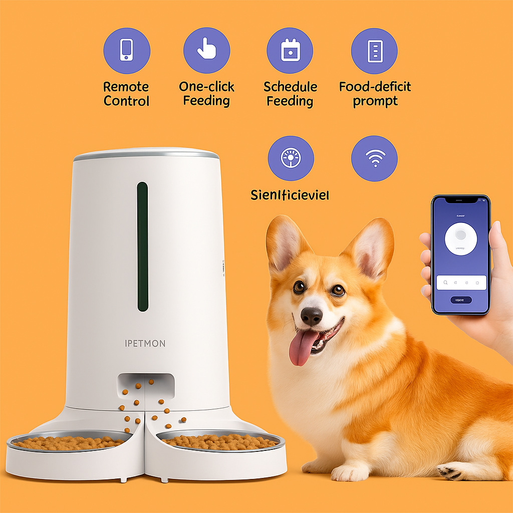 WiFi Automatic Cat Feeder – 2 Cats, 4L Food Dispenser