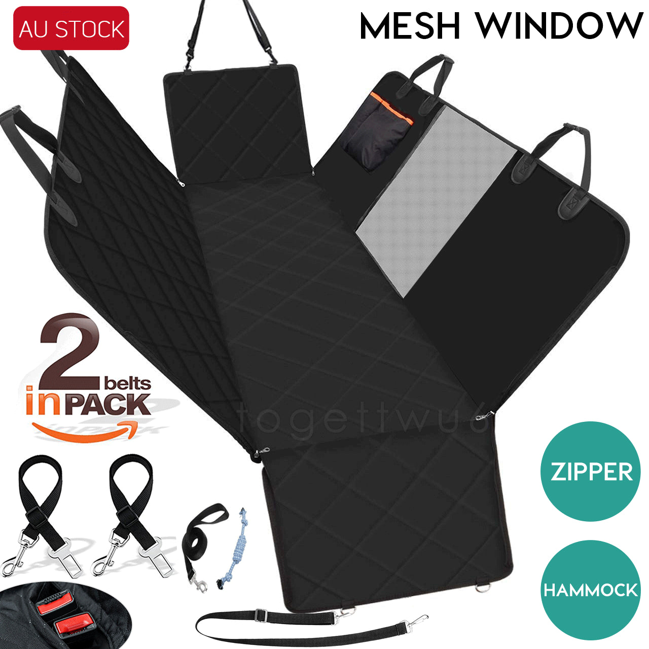 Premium Dog Car Seat Cover Hammock Nonslip Protector Mat Waterproof Dog/Cat Back