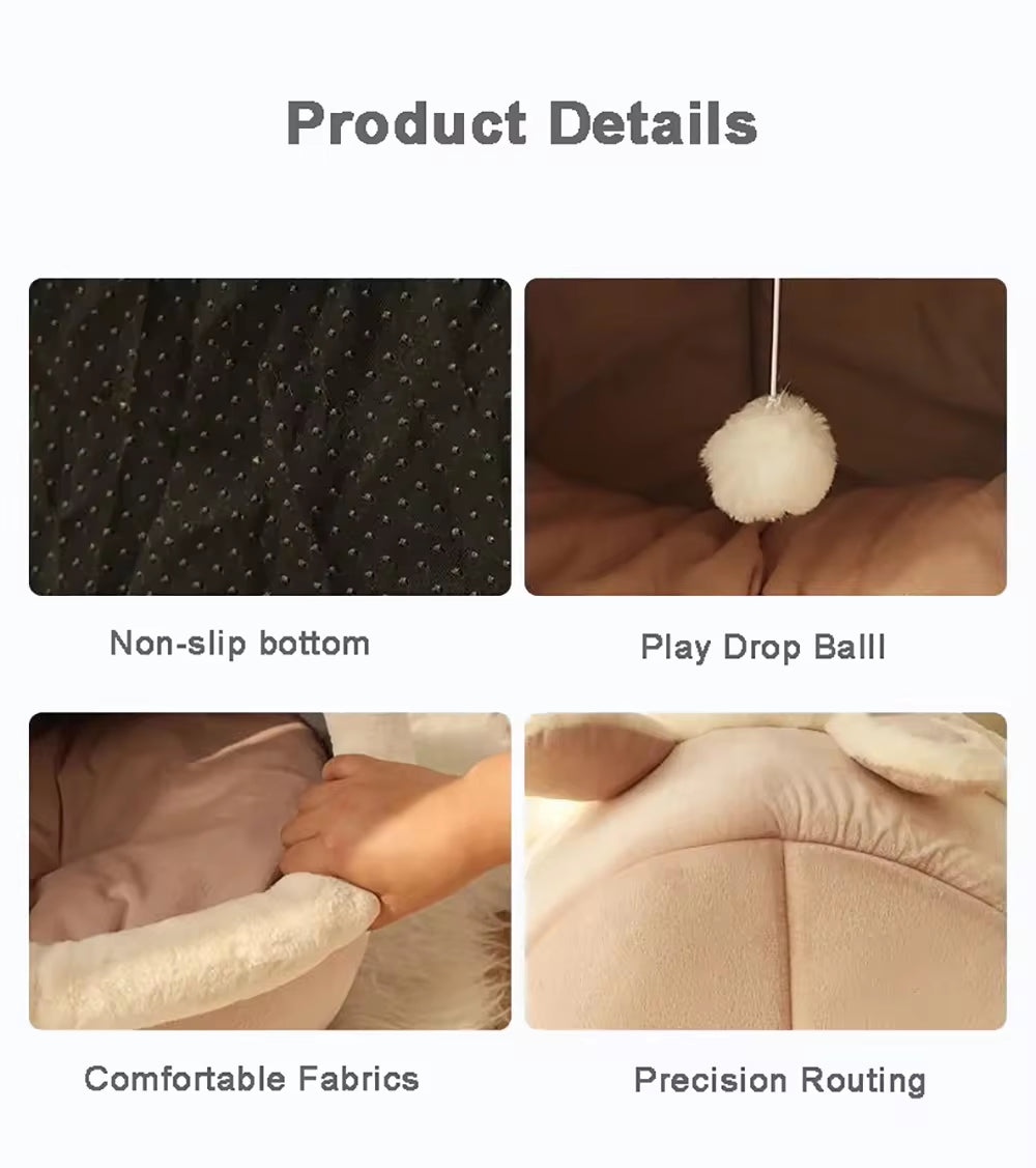 Pet Tent Cave Bed – Self Warming & Washable