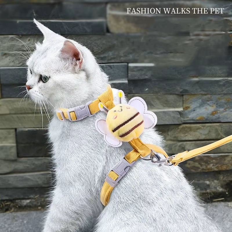 Bee Design Cat Harness & Leash Set – Outdoor Walking