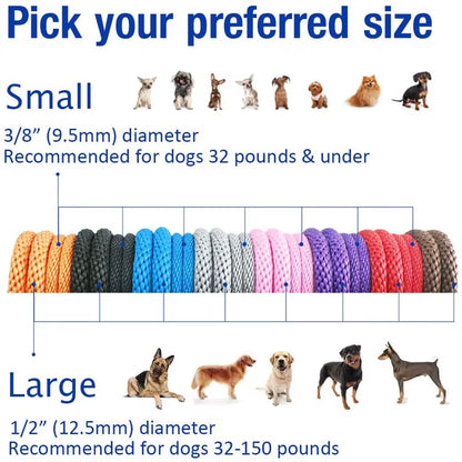 Dog Collar Slip Lead Dog Leash Nylon Solid Rope Leash Adjustable No Pull Training Dog Leash Medium and Large Dogs Pet Leashes