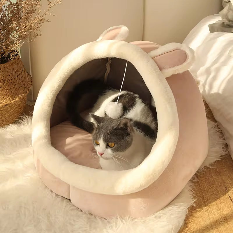 Pet Tent Cave Bed – Self Warming & Washable