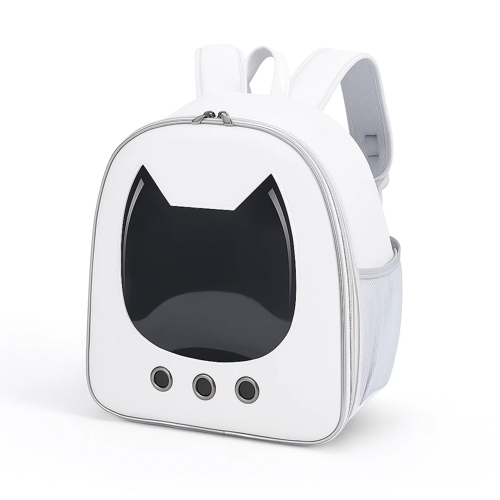 Compact Travel Cat Backpack, Clear, Breathable Carrier for Small Pet Comfort