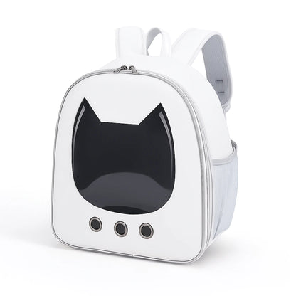 Compact Travel Cat Backpack, Clear, Breathable Carrier for Small Pet Comfort
