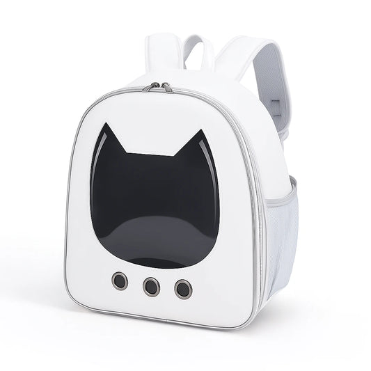 Compact Travel Cat Backpack, Clear, Breathable Carrier for Small Pet Comfort
