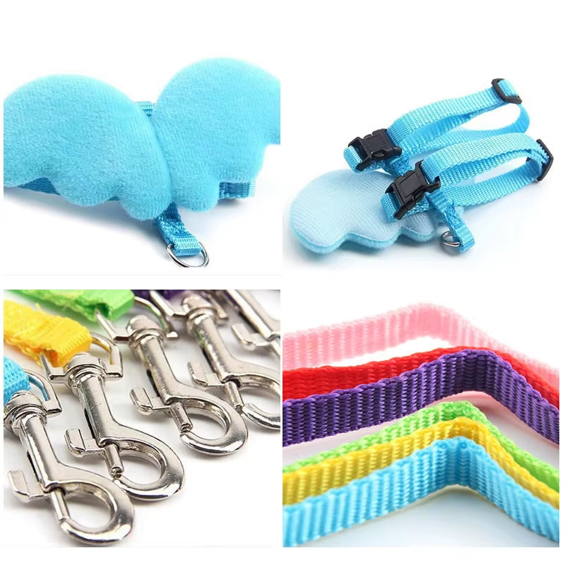 Angel Wings Pet Harness and Leash Set for Cats Puppy Rabbit Cute Cat Harnesses Kitten Accessories Artículos Para Mascotas Lead