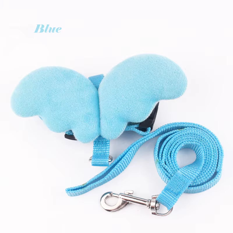 Cute Cat Harness with Leash – Angel Wings Design