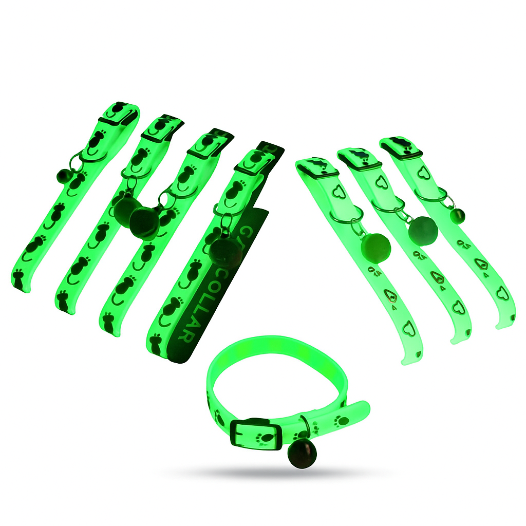 Fluorescent Cat Bell Collar – Glow & Anti-Loss