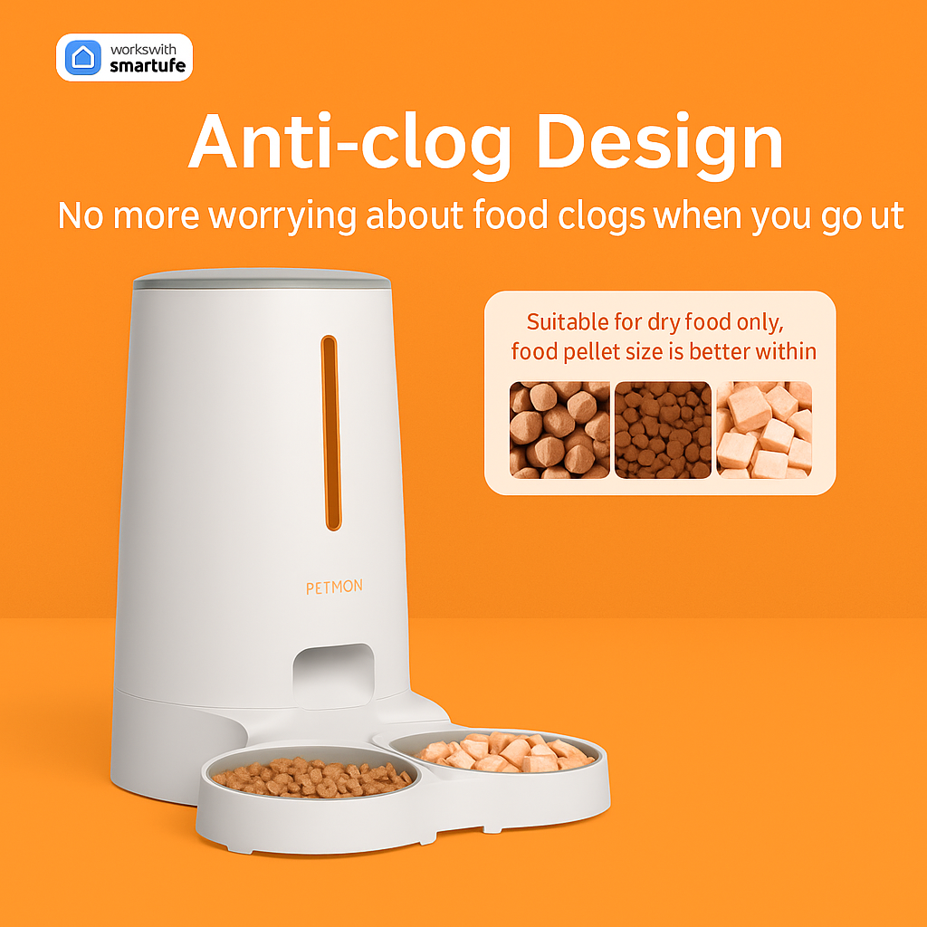 WiFi Automatic Cat Feeder – 2 Cats, 4L Food Dispenser