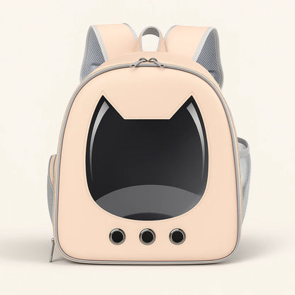 Compact Travel Cat Backpack, Clear, Breathable Carrier for Small Pet Comfort