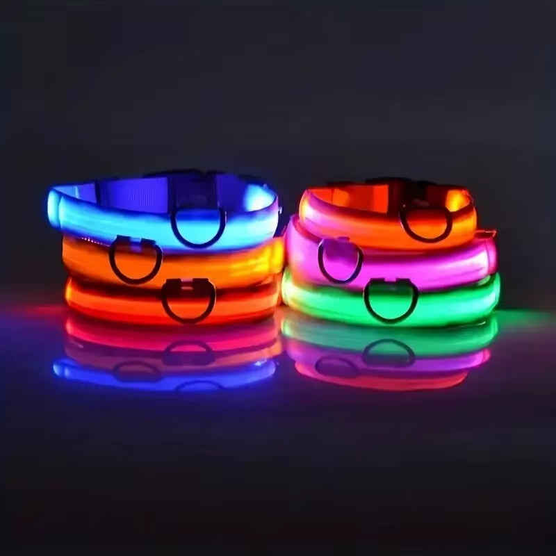 LED Nylon Dog Leash Glow in the Dark Safety