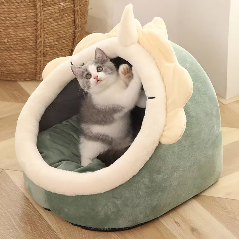 Pet Tent Cave Bed – Self Warming & Washable