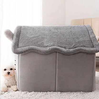 Indoor Warm Dog House Soft Pet Bed Tent House Dog Kennel Cat Bed with Removable Cushion Suitable for Small Medium Large Pets Ind