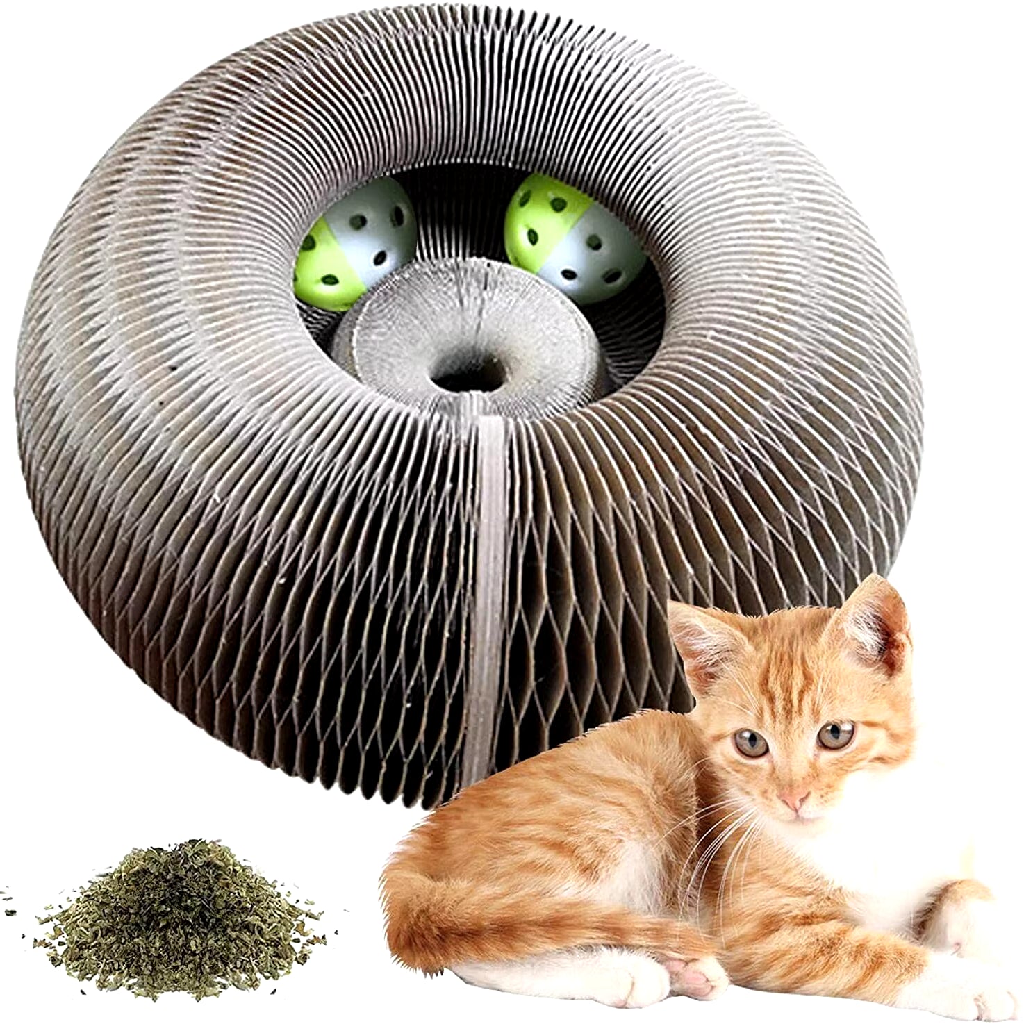 Magic Cat Scratch Board with Ball – Corrugated Toy