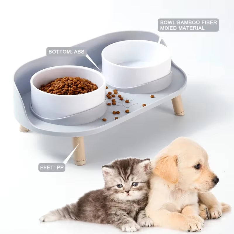 Adjustable Double Pet Feeder with Anti-Spill Elevated Bowls for Dogs & Pets