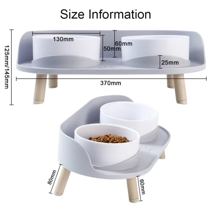 Adjustable Double Pet Feeder with Anti-Spill Elevated Bowls for Dogs & Pets