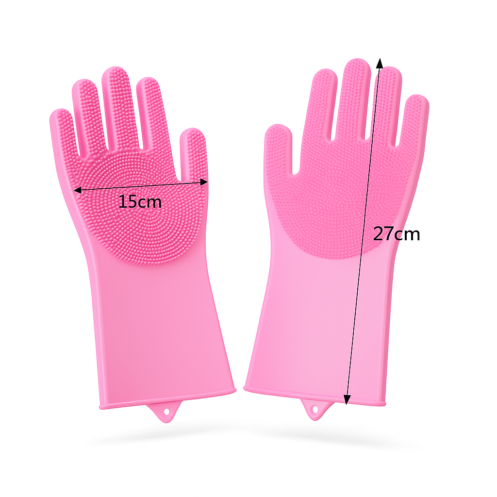Pet Bath Brush Gloves – Soft Rubber Massage Comb