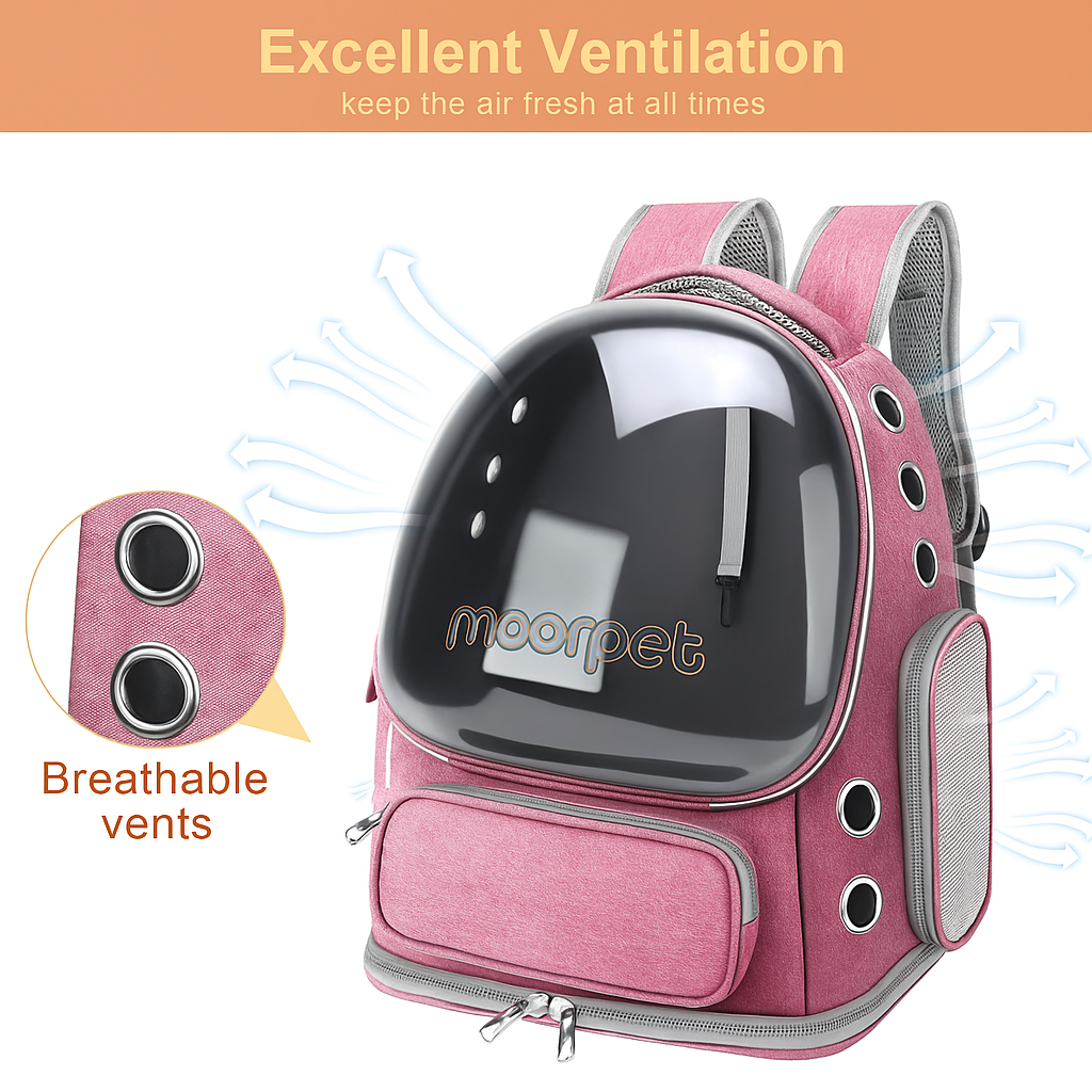 Airline Approved Cat Backpack – Foldable, Bubble Design