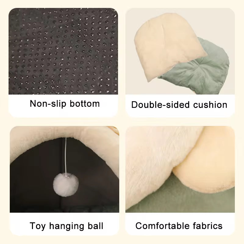 Pet Tent Cave Bed – Self Warming & Washable