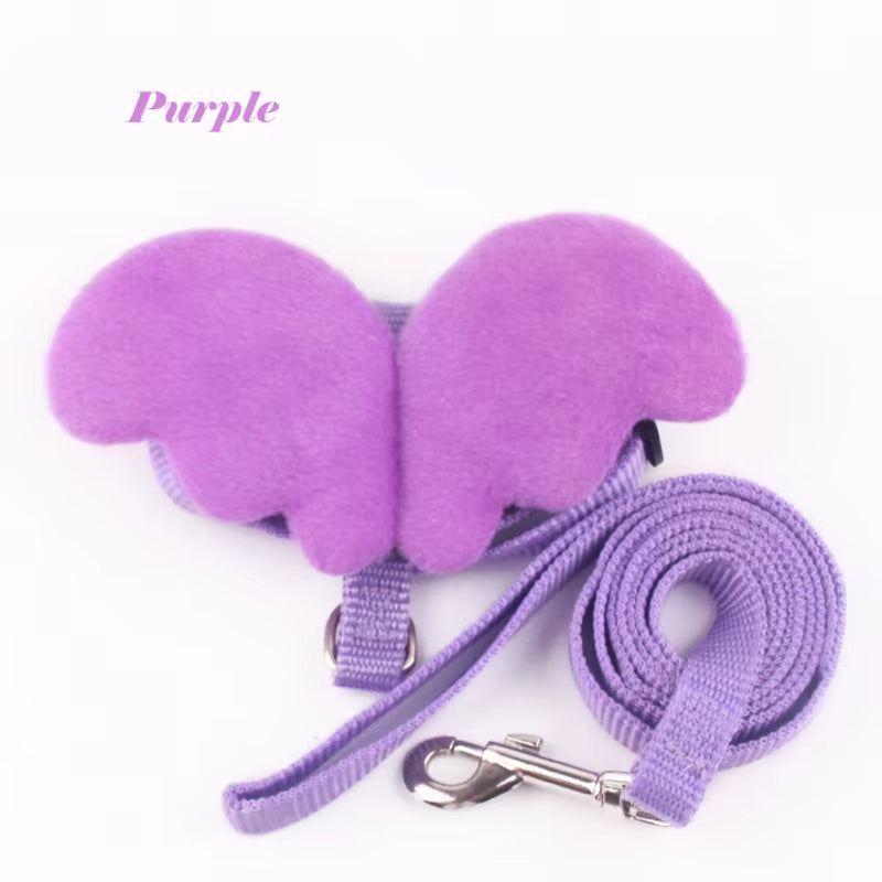 Cute Cat Harness with Leash – Angel Wings Design
