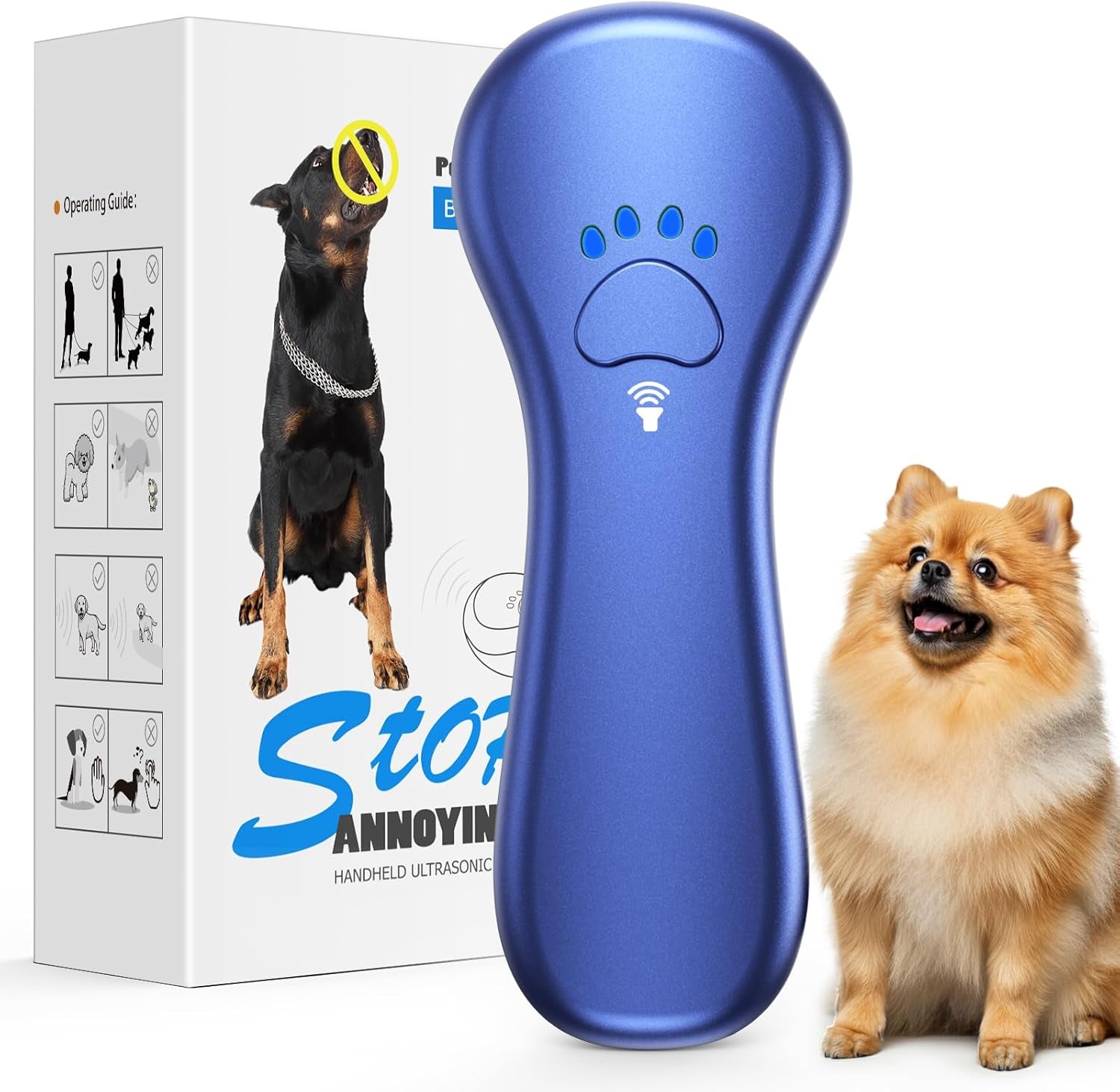 Safe Ultrasonic Bark Control Device  16.4 Ft Range