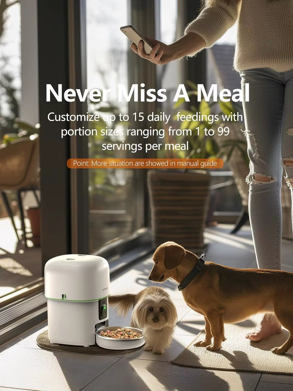 Smart Cat Feeder with 1080P Camera & 5G WiFi