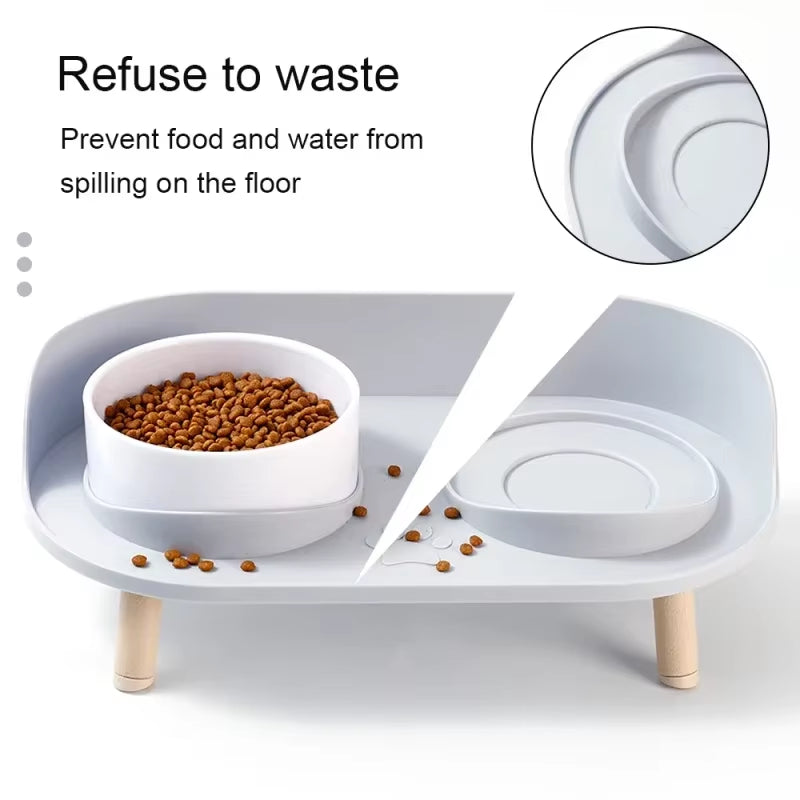 Adjustable Double Pet Feeder with Anti-Spill Elevated Bowls for Dogs & Pets