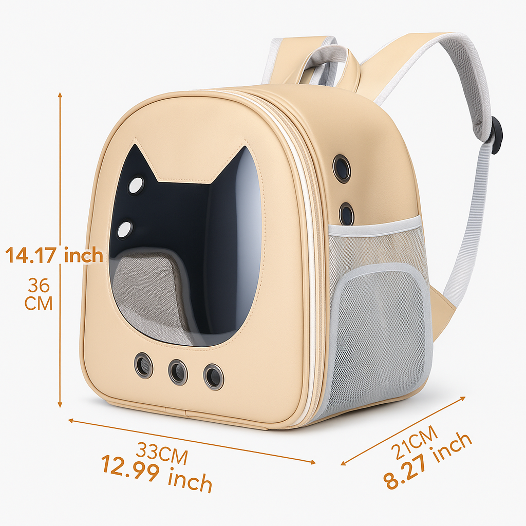 Compact Clear Cat Backpack – Breathable Pet Carrier