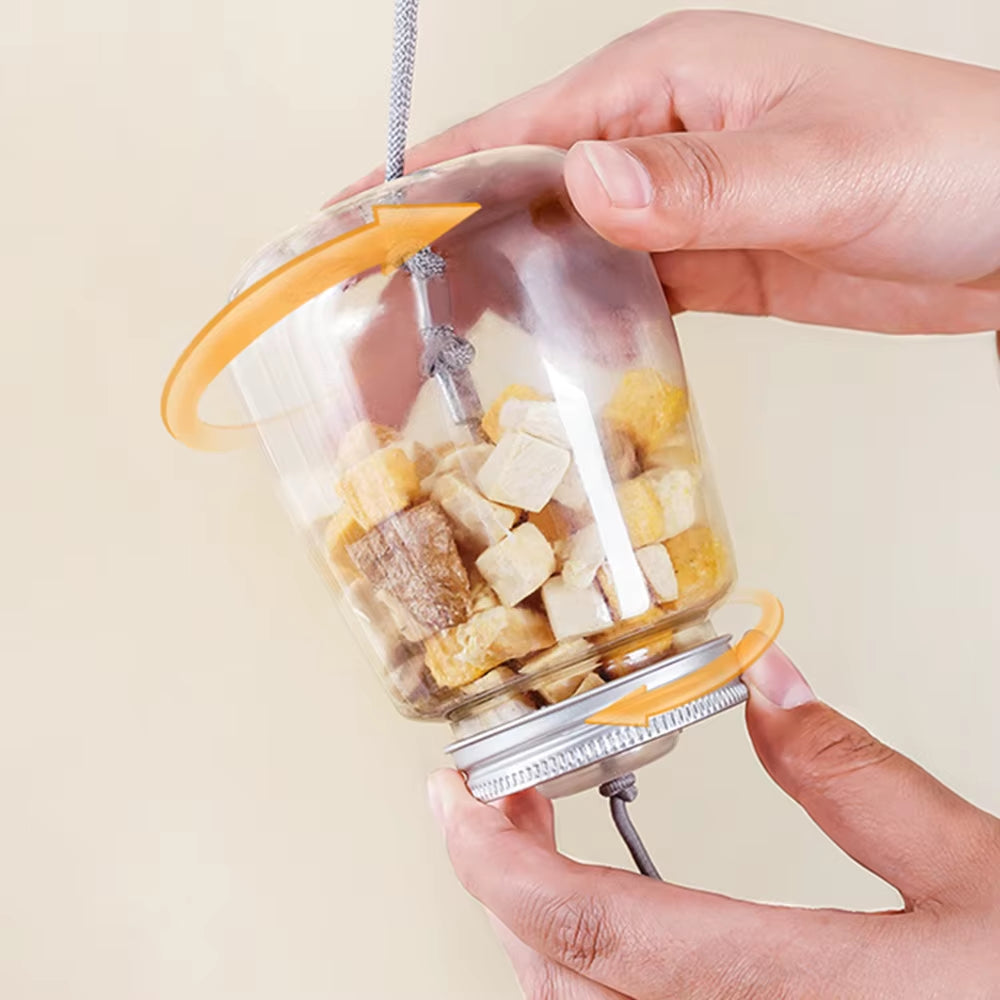Interactive Cat Toy with Feather, Bell & Food Dispenser