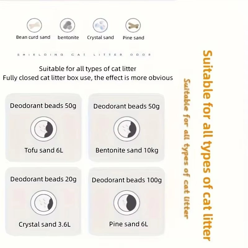 Deodor Bead for Cats Toilet Absorb Deodorant Beads for Cat Litter Box 6 Flavors Aromatic Litter Cat Pet Cleaning Supplie