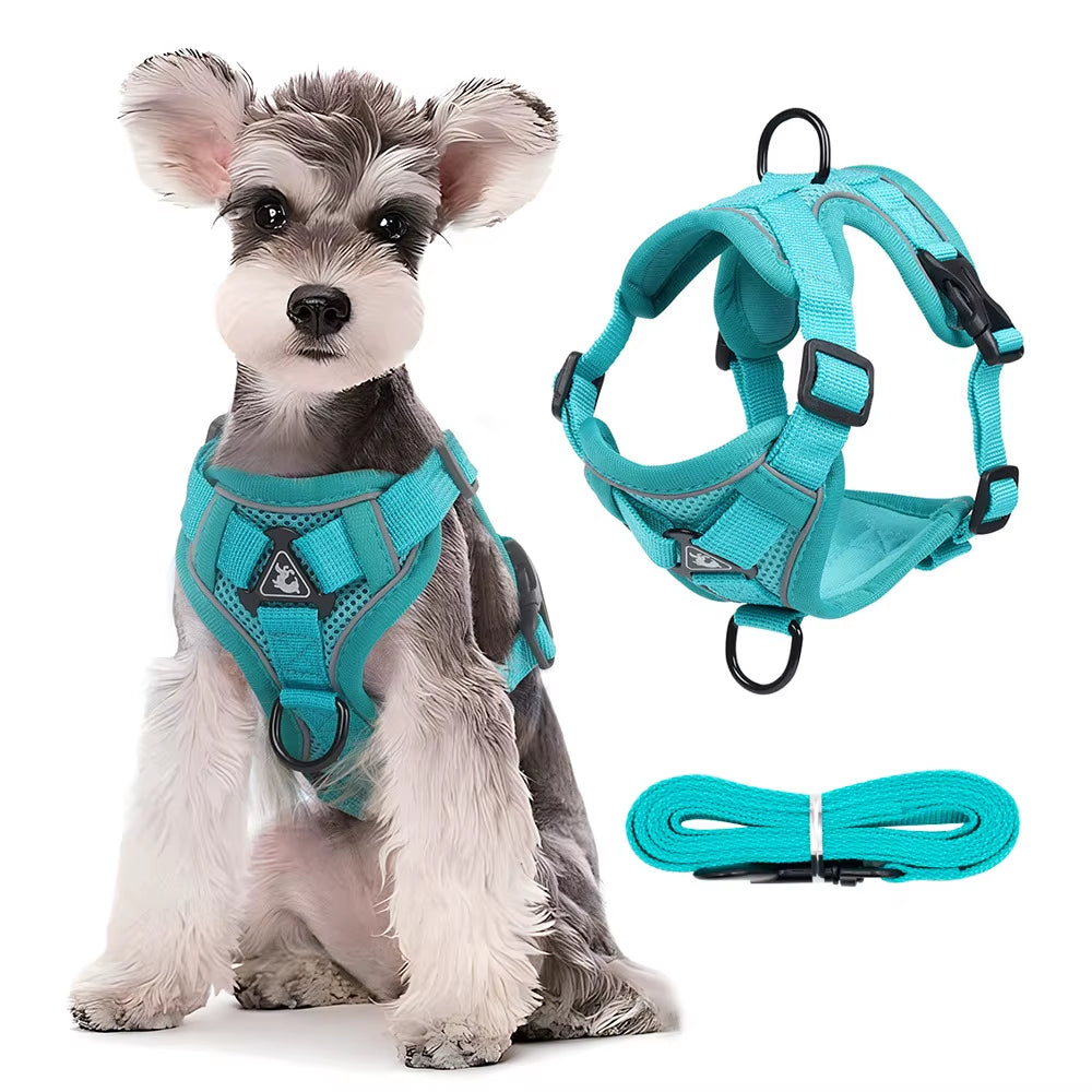 Dog Harness & Leash Set Adjustable & Reflective