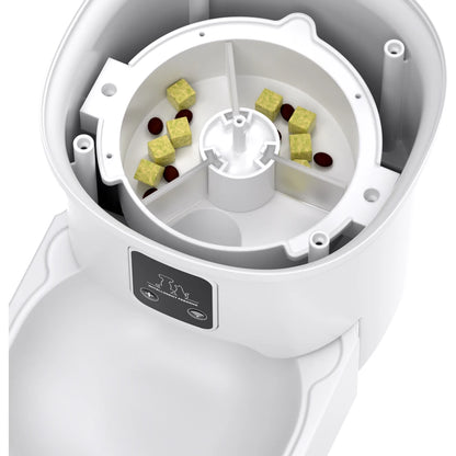 4L WIFI Button Automatic Cat Feeder Intelligent Cat and Dog Pet Feeder Smart Pet Cat Food Dispenser Pet Feeder(No 5V 1A Plug)