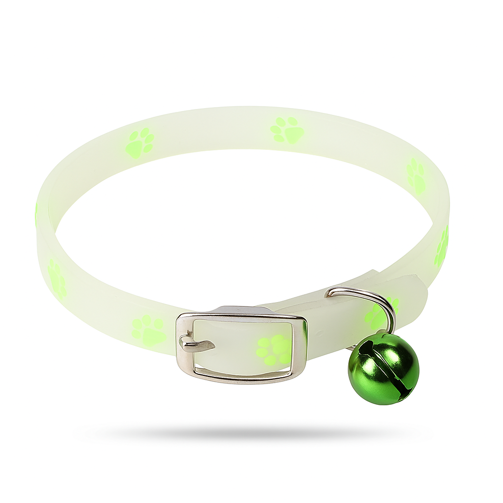 Fluorescent Cat Bell Collar – Glow & Anti-Loss