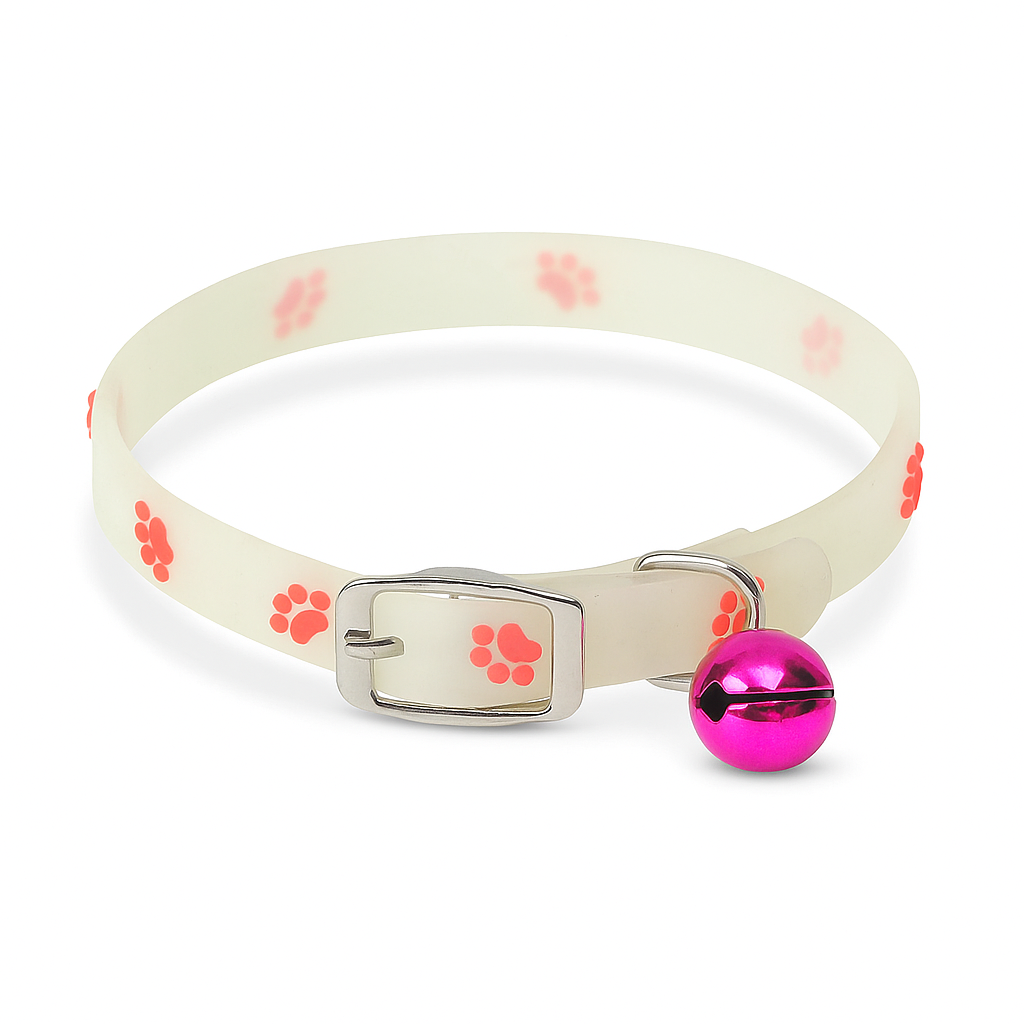 Fluorescent Cat Bell Collar – Glow & Anti-Loss