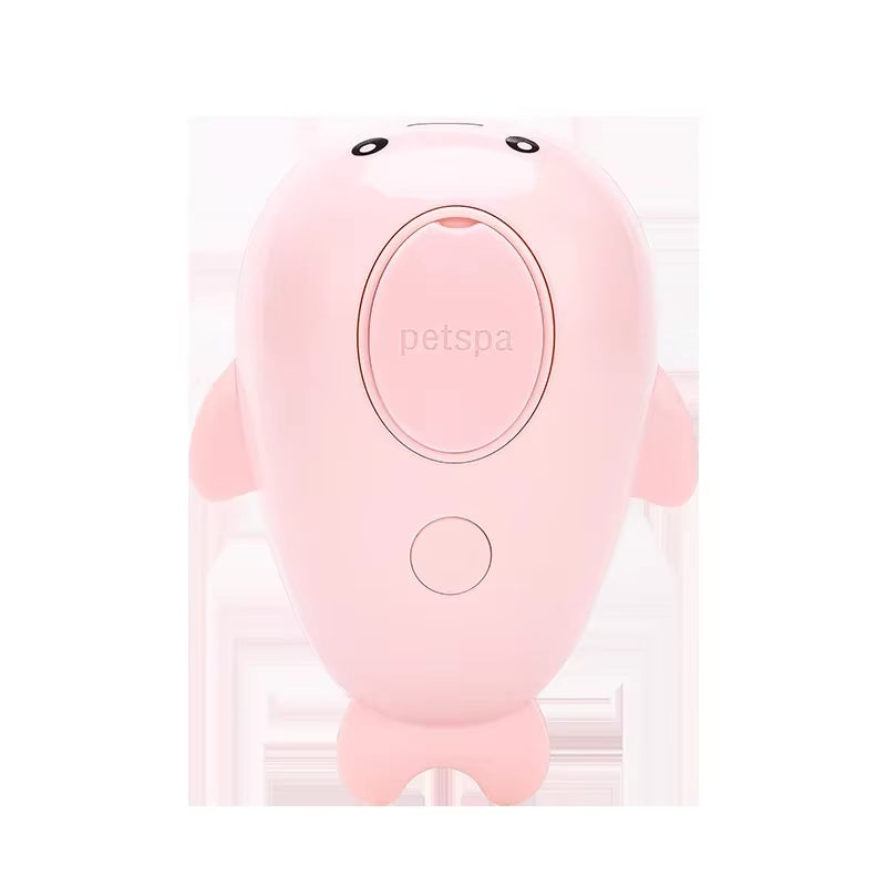 Pink PetSpa electric grooming brush for dogs and cats – automatic fur removal with seal-inspired design