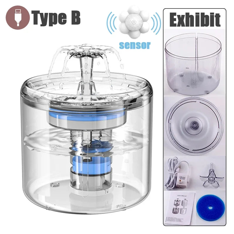 Automatic Cat Water Fountain – Motion Sensor & Filter