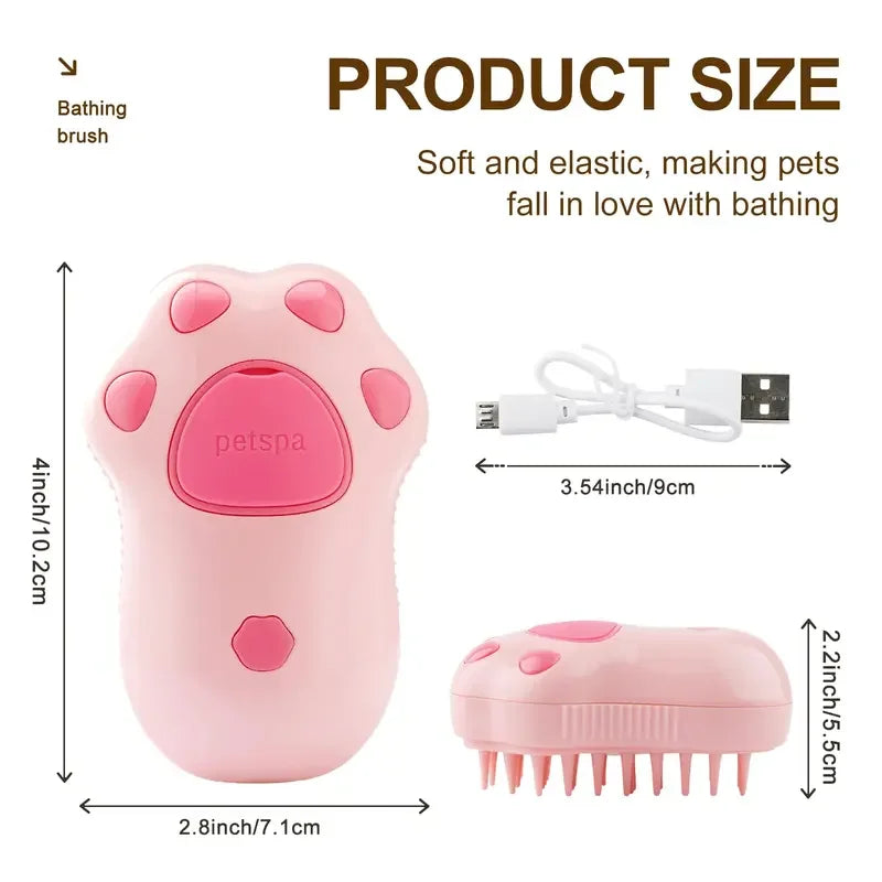 Cat Dog Massager Electric Cleaning Comb 3 in 1 Pet Cat Dog Steam Brush Electric Spray Brushes Pet Grooming Hair Removal Combs