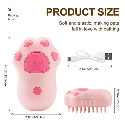Cat Dog Massager Electric Cleaning Comb 3 in 1 Pet Cat Dog Steam Brush Electric Spray Brushes Pet Grooming Hair Removal Combs