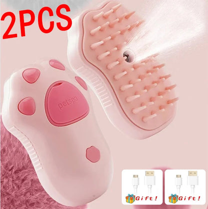 Cat Dog Massager Electric Cleaning Comb 3 in 1 Pet Cat Dog Steam Brush Electric Spray Brushes Pet Grooming Hair Removal Combs