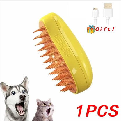 Cat Dog Massager Electric Cleaning Comb 3 in 1 Pet Cat Dog Steam Brush Electric Spray Brushes Pet Grooming Hair Removal Combs