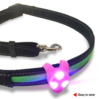 Pet Led Silicone Rubber Pendant Night Safety Flashing Glow Light Blinking Led Collar Luminous Pendant for Pet Dog Puppy Necklace