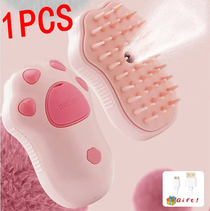 Cat Dog Massager Electric Cleaning Comb 3 in 1 Pet Cat Dog Steam Brush Electric Spray Brushes Pet Grooming Hair Removal Combs