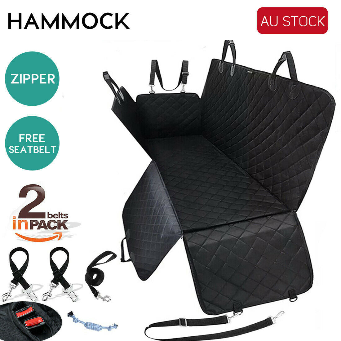 Premium Dog Car Seat Cover Hammock Nonslip Protector Mat Waterproof Dog/Cat Back