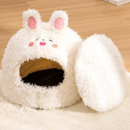 Very Soft Pet Cat House Deep Sleep Comfortable Cats Bed Warm Plush Pet Beds Suitable for Small and Medium-Sized Cats Beds
