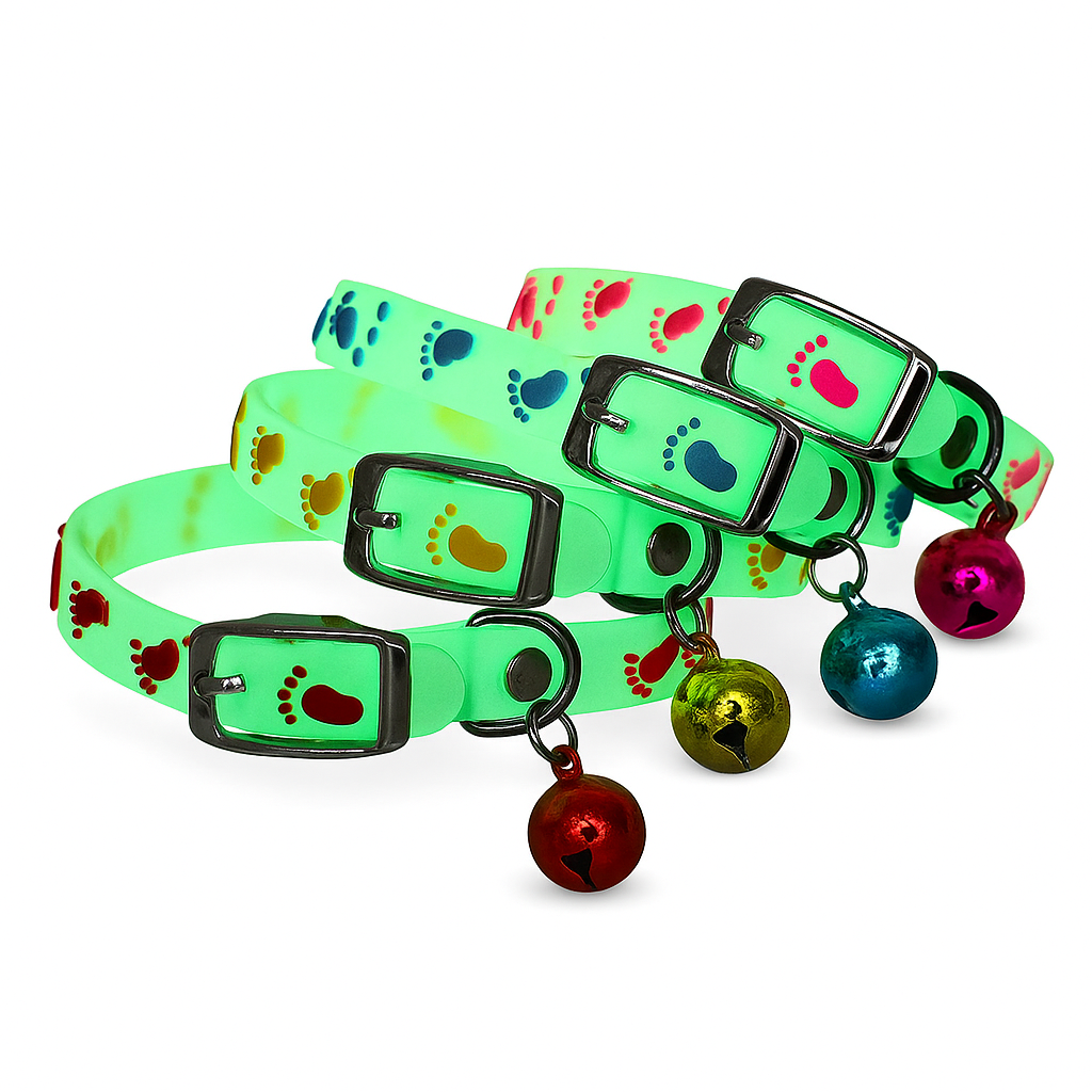 Fluorescent Cat Bell Collar – Glow & Anti-Loss