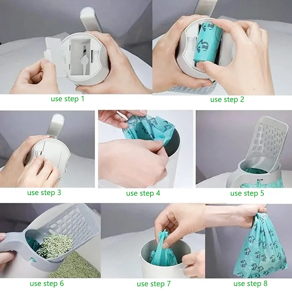 PurrEase Self-Cleaning Cat Litter Scoop with Fast Sifting Waste Box
