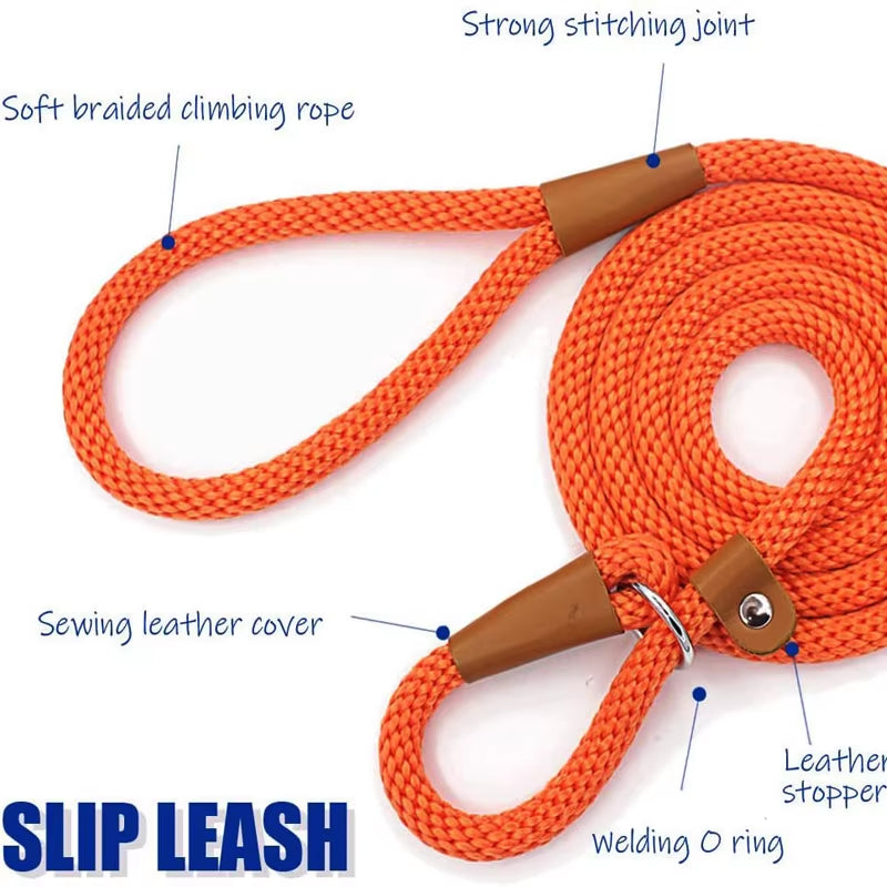 Dog Slip Lead & Leash – Adjustable No-Pull Rope